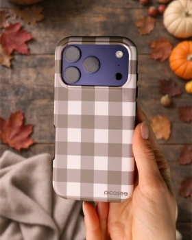 Picasee Fashion Case Apple iPhone XR - Brown grid