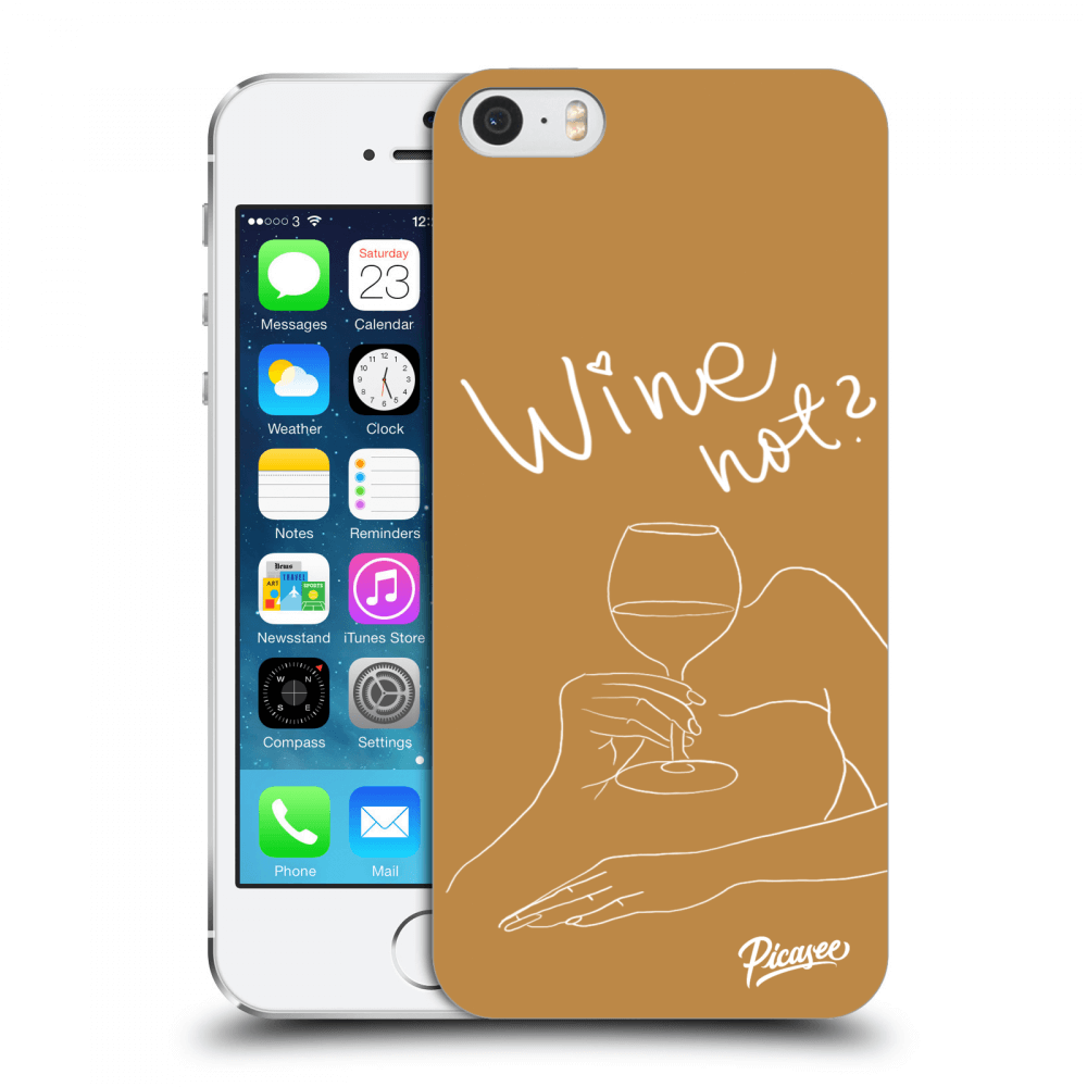 Picasee átlátszó szilikon tok az alábbi mobiltelefonokra Apple iPhone 5/5S/SE - Wine not