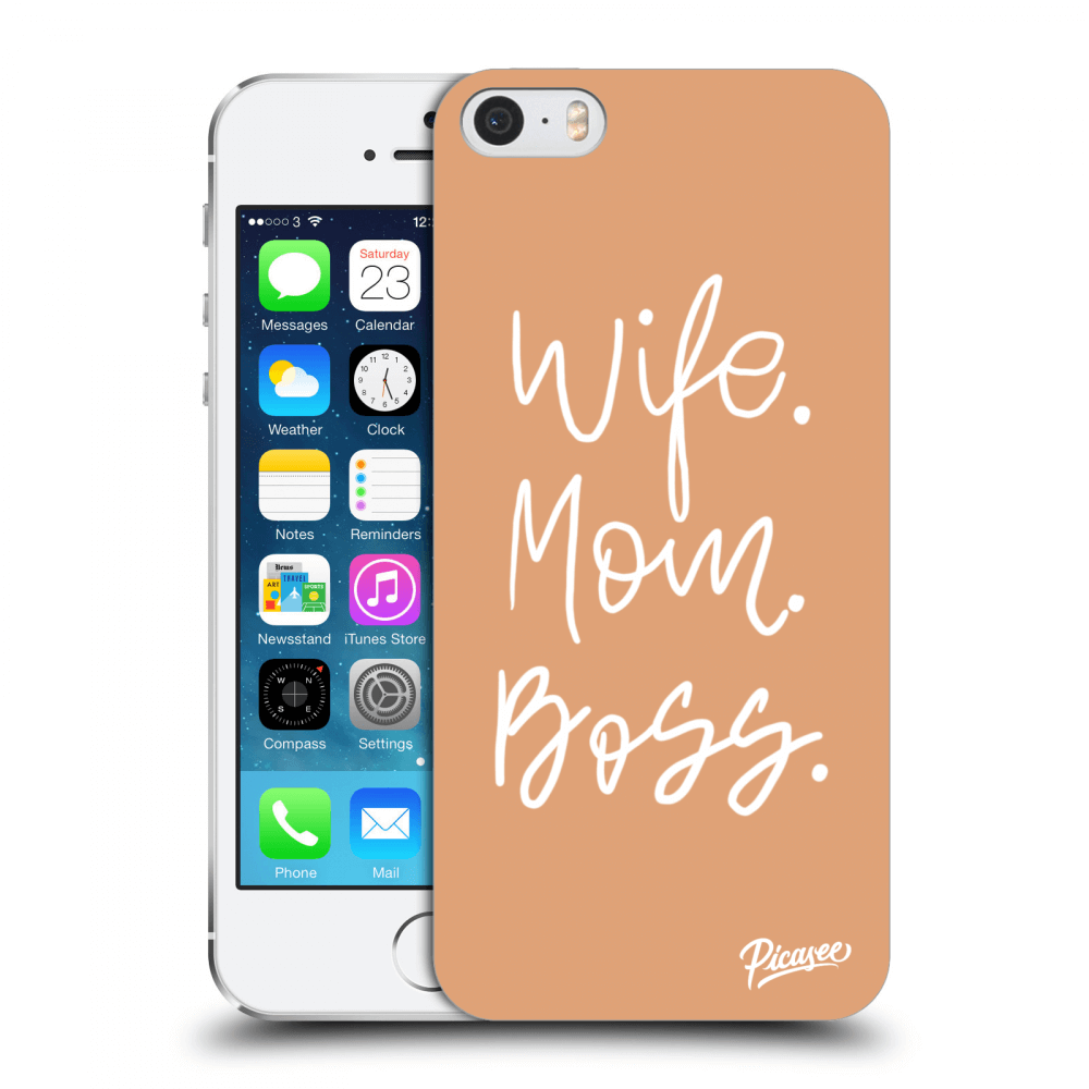 Picasee átlátszó szilikon tok az alábbi mobiltelefonokra Apple iPhone 5/5S/SE - Boss Mama