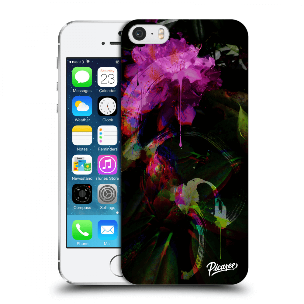 Picasee átlátszó szilikon tok az alábbi mobiltelefonokra Apple iPhone 5/5S/SE - Peony Color