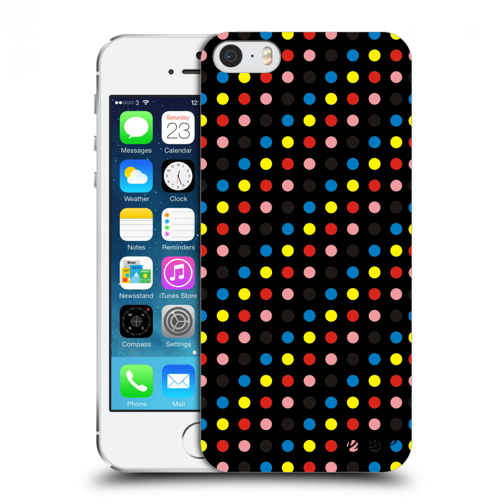 Picasee műanyag fekete tok az alábbi mobiltelefonra Apple iPhone 5/5S/SE - Colorful dots
