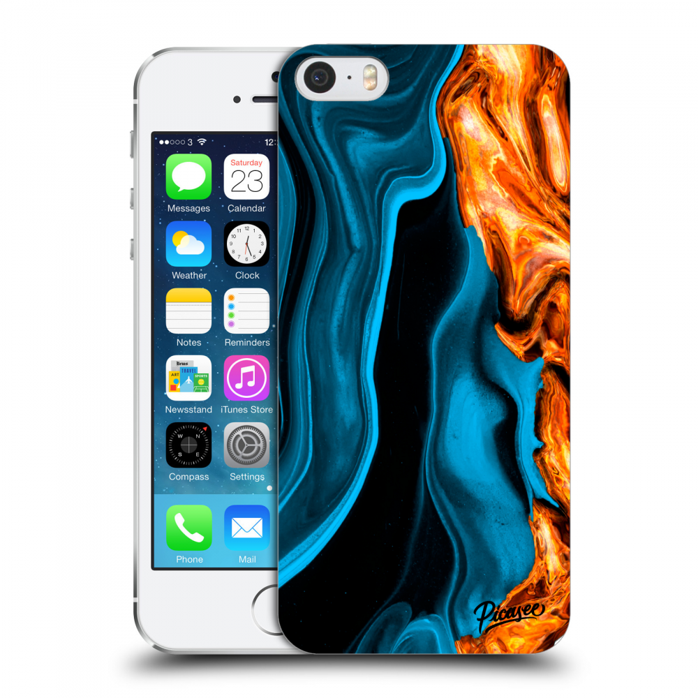 Picasee átlátszó szilikon tok az alábbi mobiltelefonokra Apple iPhone 5/5S/SE - Gold blue