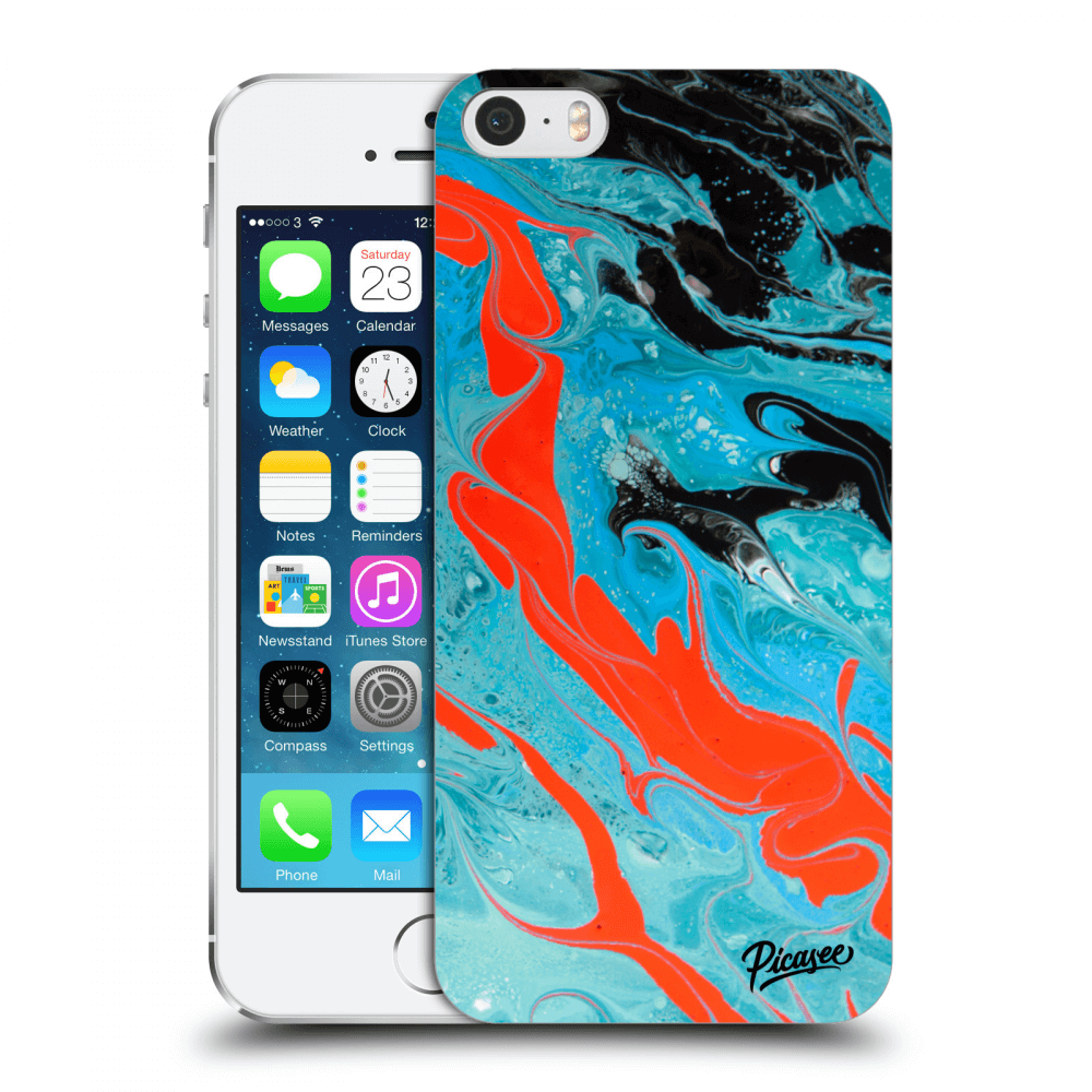Picasee átlátszó szilikon tok az alábbi mobiltelefonokra Apple iPhone 5/5S/SE - Blue Magma