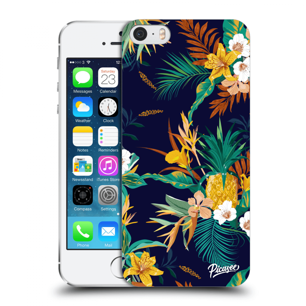 Picasee átlátszó szilikon tok az alábbi mobiltelefonokra Apple iPhone 5/5S/SE - Pineapple Color