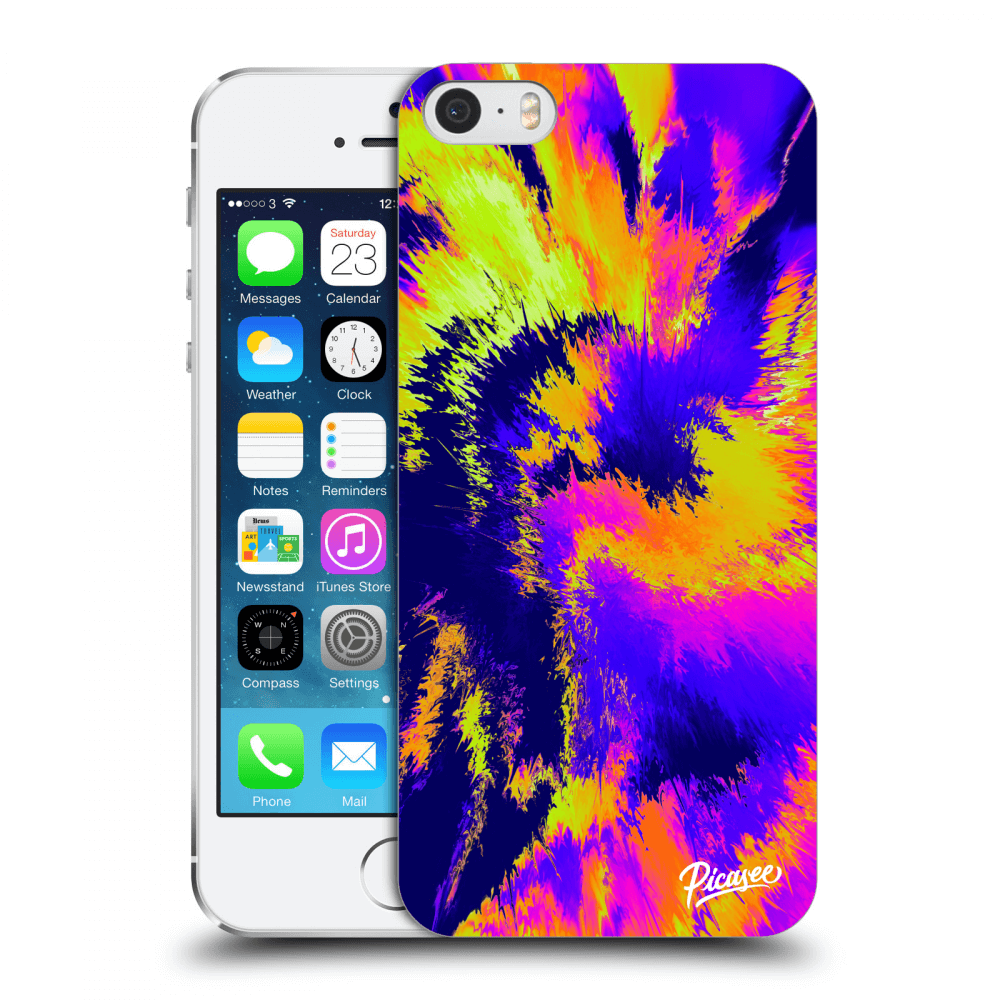 Picasee átlátszó szilikon tok az alábbi mobiltelefonokra Apple iPhone 5/5S/SE - Burn