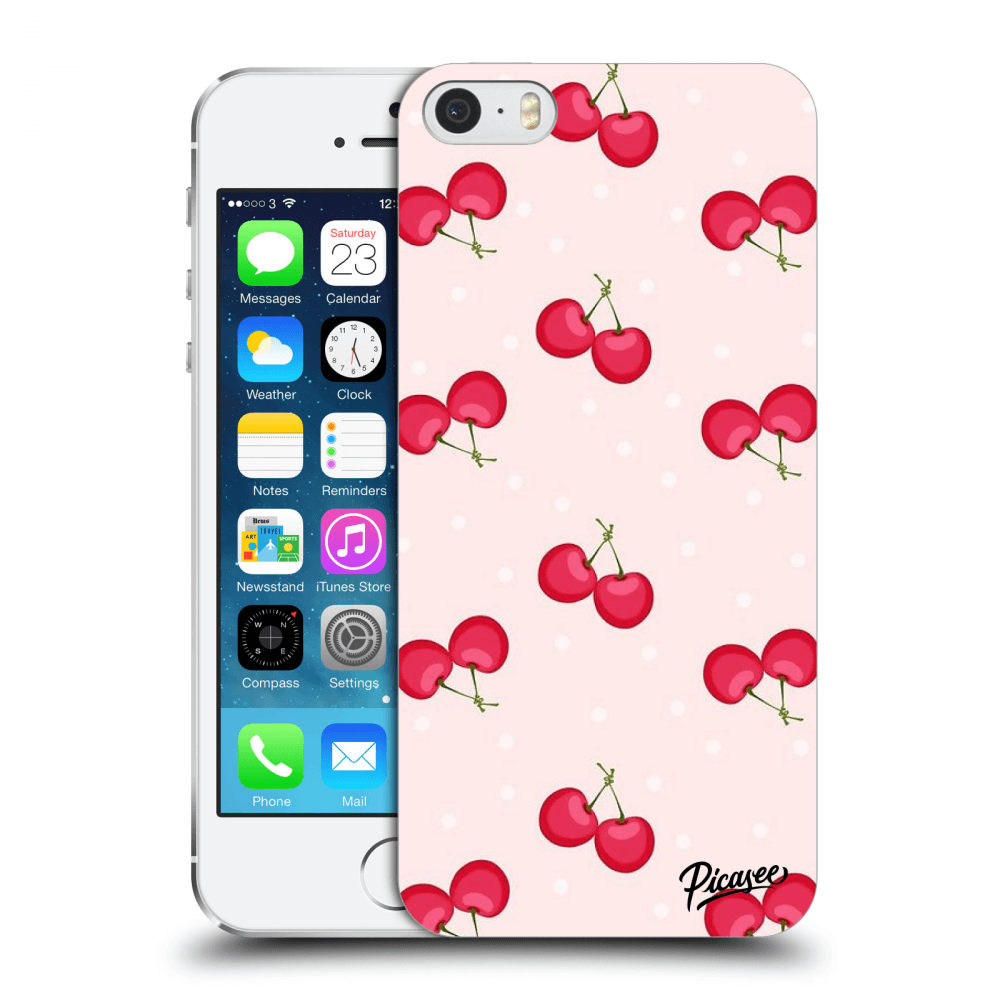 Picasee átlátszó szilikon tok az alábbi mobiltelefonokra Apple iPhone 5/5S/SE - Cherries