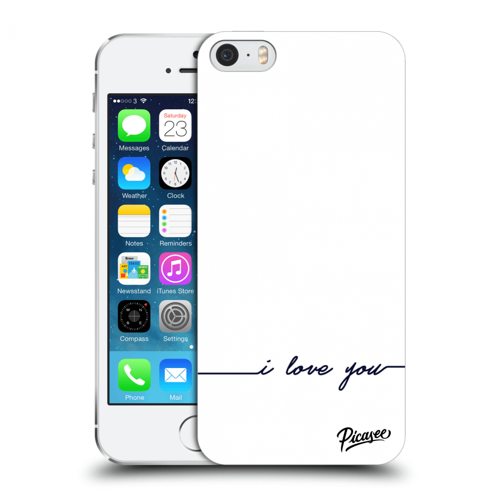 Picasee átlátszó szilikon tok az alábbi mobiltelefonokra Apple iPhone 5/5S/SE - I love you