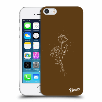 Picasee átlátszó szilikon tok az alábbi mobiltelefonokra Apple iPhone 5/5S/SE - Brown flowers