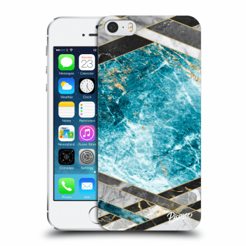 Picasee átlátszó szilikon tok az alábbi mobiltelefonokra Apple iPhone 5/5S/SE - Blue geometry