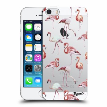 Picasee átlátszó szilikon tok az alábbi mobiltelefonokra Apple iPhone 5/5S/SE - Flamingos