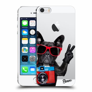 Picasee átlátszó szilikon tok az alábbi mobiltelefonokra Apple iPhone 5/5S/SE - French Bulldog