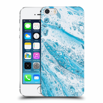 Picasee átlátszó szilikon tok az alábbi mobiltelefonokra Apple iPhone 5/5S/SE - Blue liquid