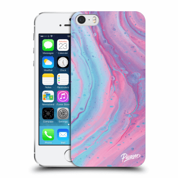 Picasee átlátszó szilikon tok az alábbi mobiltelefonokra Apple iPhone 5/5S/SE - Pink liquid