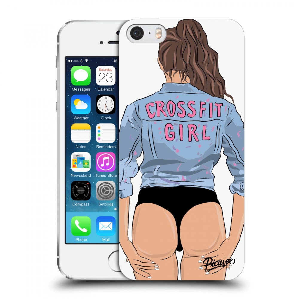 Picasee műanyag fekete tok az alábbi mobiltelefonra Apple iPhone 5/5S/SE - Crossfit girl - nickynellow