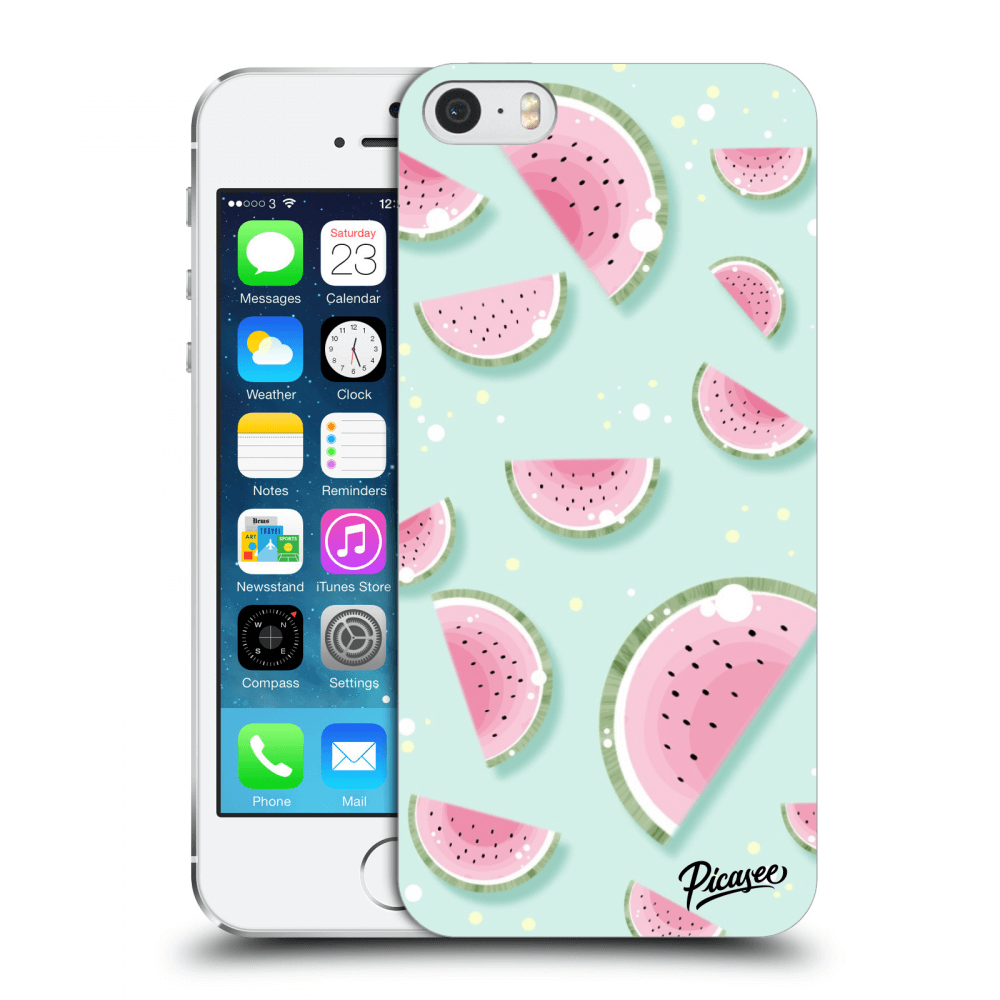 Picasee műanyag fekete tok az alábbi mobiltelefonra Apple iPhone 5/5S/SE - Watermelon 2