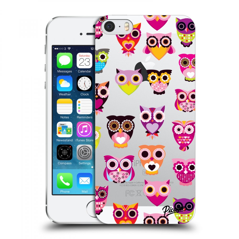 Picasee átlátszó szilikon tok az alábbi mobiltelefonokra Apple iPhone 5/5S/SE - Owls