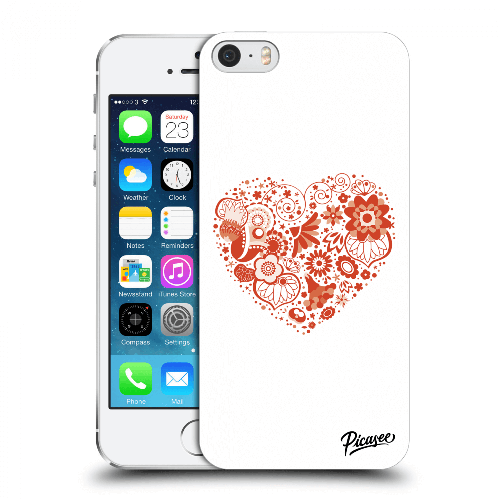 Picasee átlátszó szilikon tok az alábbi mobiltelefonokra Apple iPhone 5/5S/SE - Big heart