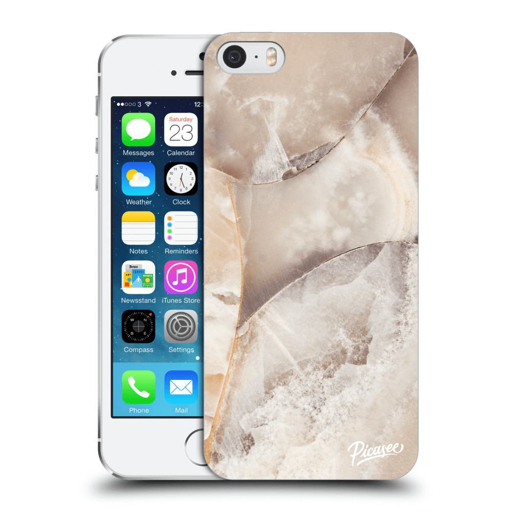 Picasee átlátszó szilikon tok az alábbi mobiltelefonokra Apple iPhone 5/5S/SE - Cream marble