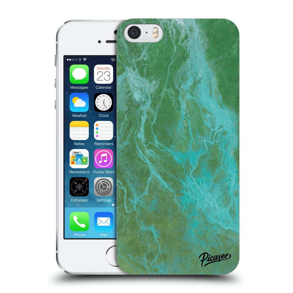 Picasee átlátszó szilikon tok az alábbi mobiltelefonokra Apple iPhone 5/5S/SE - Green marble