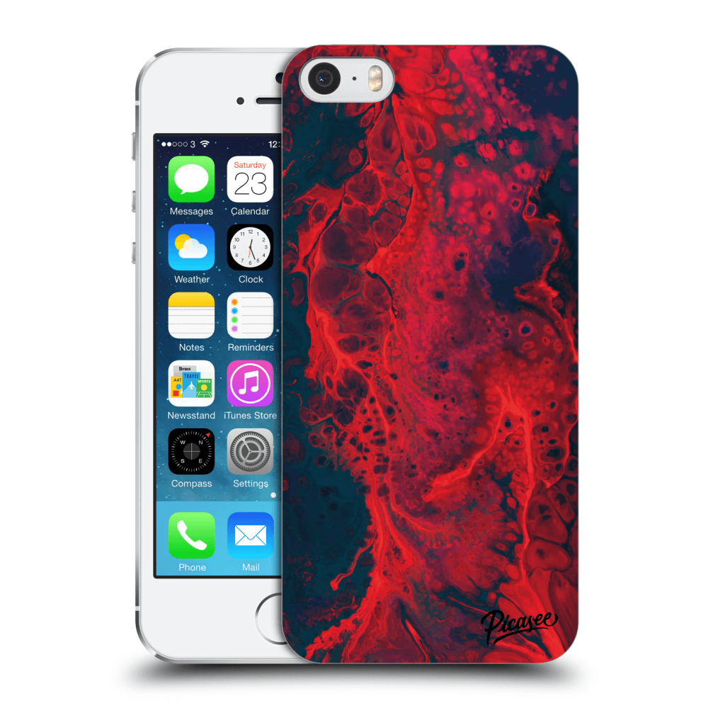 Picasee átlátszó szilikon tok az alábbi mobiltelefonokra Apple iPhone 5/5S/SE - Organic red