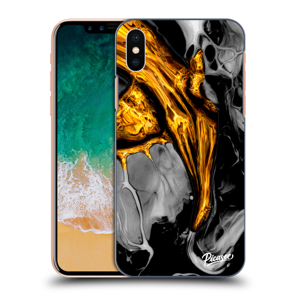 Picasee ULTIMATE CASE Apple iPhone X/XS - készülékre - Black Gold