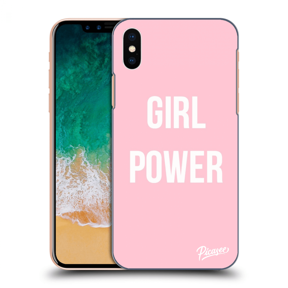 Picasee fekete szilikon tok az alábbi mobiltelefonokra Apple iPhone X/XS - Girl power