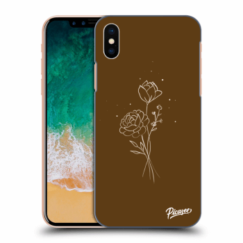 Picasee ULTIMATE CASE Apple iPhone X/XS - készülékre - Brown flowers