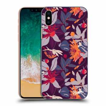 Szilikon tok erre a típusra Apple iPhone X/XS - Purple Leaf