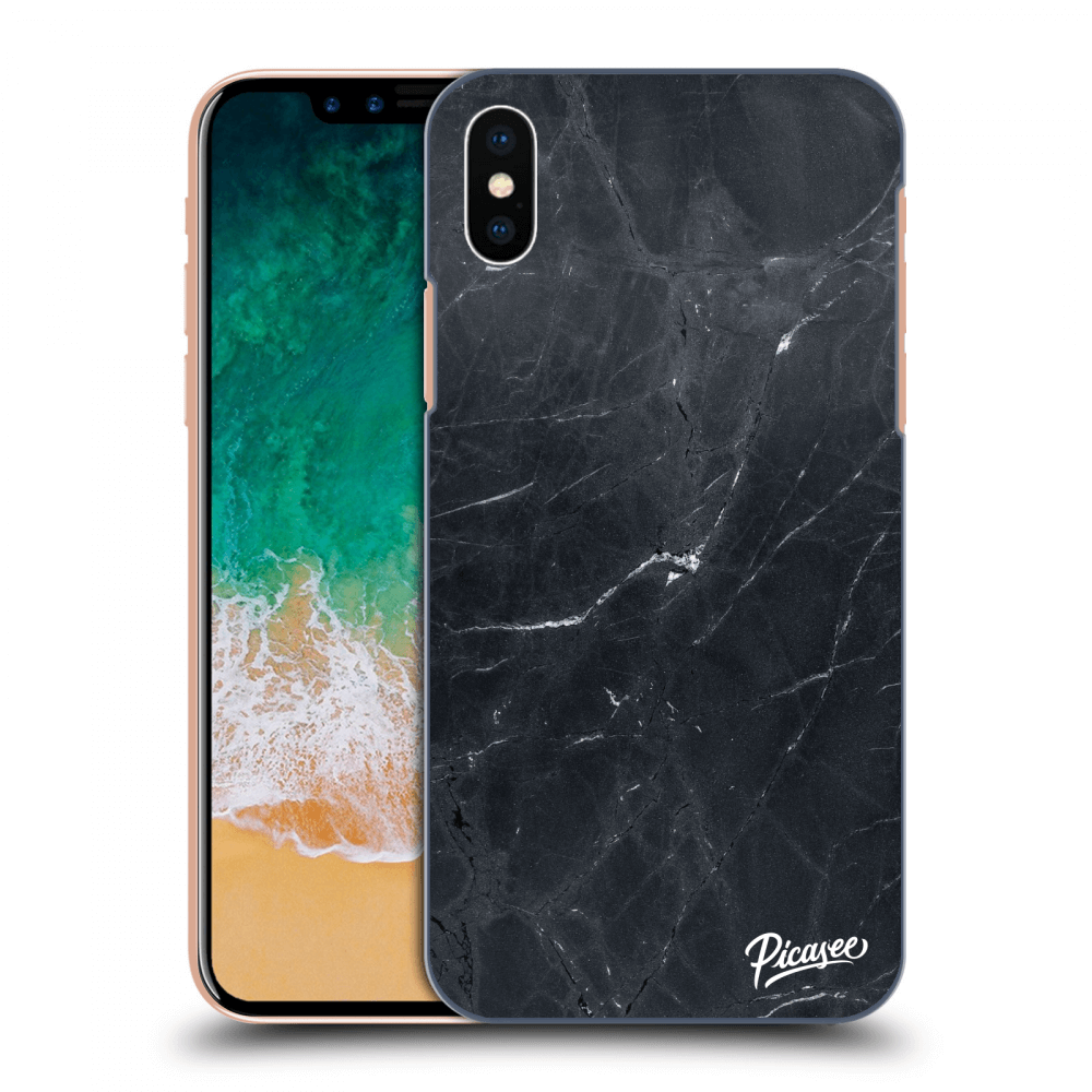 Picasee átlátszó szilikon tok az alábbi mobiltelefonokra Apple iPhone X/XS - Black marble