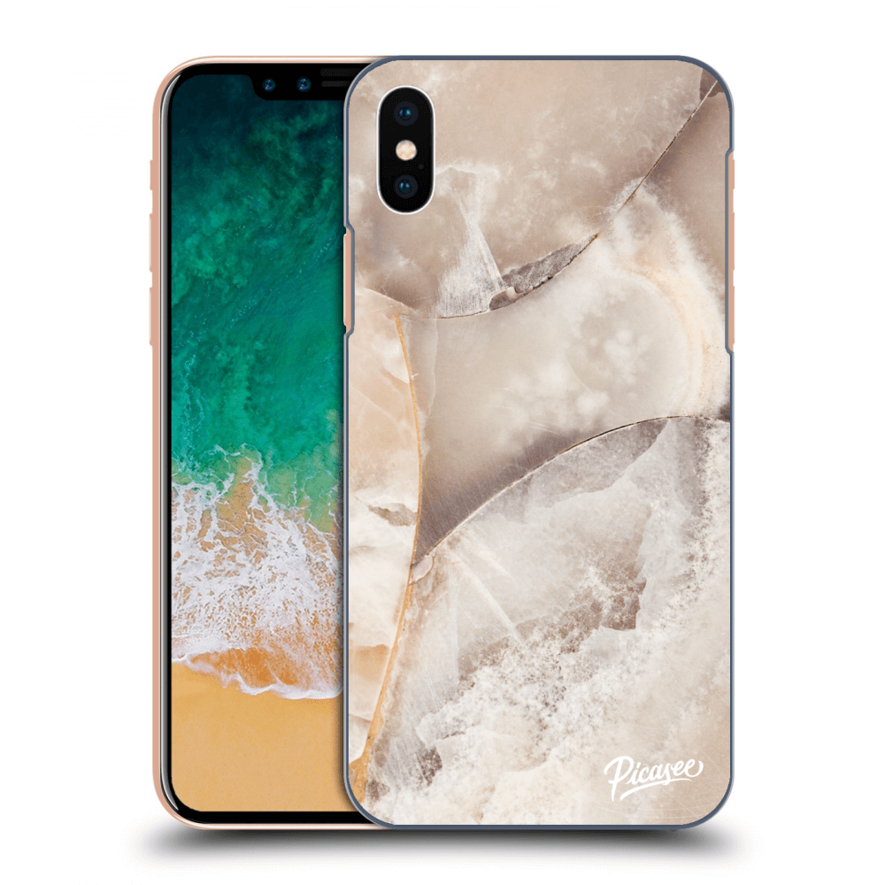Picasee átlátszó szilikon tok az alábbi mobiltelefonokra Apple iPhone X/XS - Cream marble
