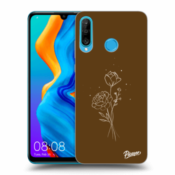 Szilikon tok erre a típusra Huawei P30 Lite - Brown flowers