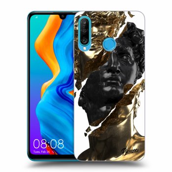 Szilikon tok erre a típusra Huawei P30 Lite - Gold - Black