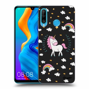 Picasee fekete szilikon tok az alábbi mobiltelefonokra Huawei P30 Lite - Unicorn star heaven
