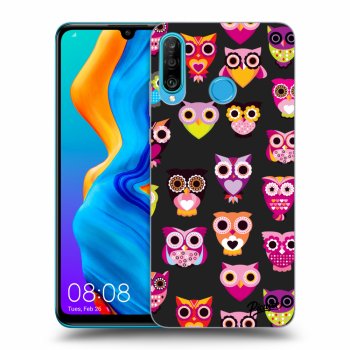 Picasee fekete szilikon tok az alábbi mobiltelefonokra Huawei P30 Lite - Owls