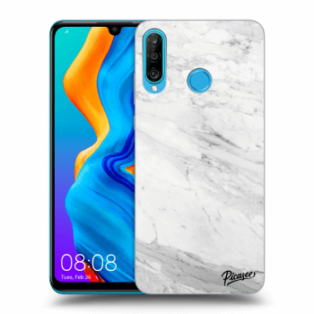 Szilikon tok erre a típusra Huawei P30 Lite - White marble