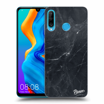 Szilikon tok erre a típusra Huawei P30 Lite - Black marble