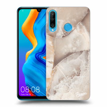 Szilikon tok erre a típusra Huawei P30 Lite - Cream marble