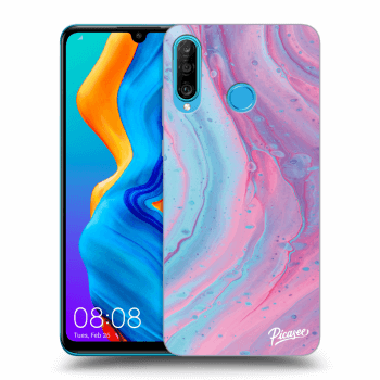 Szilikon tok erre a típusra Huawei P30 Lite - Pink liquid