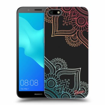 Picasee fekete szilikon tok az alábbi mobiltelefonokra Huawei Y5 2018 - Flowers pattern
