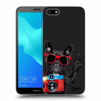 Picasee fekete szilikon tok az alábbi mobiltelefonokra Huawei Y5 2018 - French Bulldog