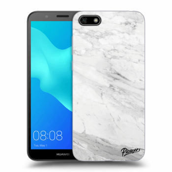 Picasee fekete szilikon tok az alábbi mobiltelefonokra Huawei Y5 2018 - White marble