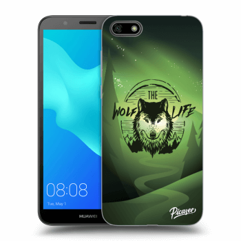 Picasee fekete szilikon tok az alábbi mobiltelefonokra Huawei Y5 2018 - Wolf life