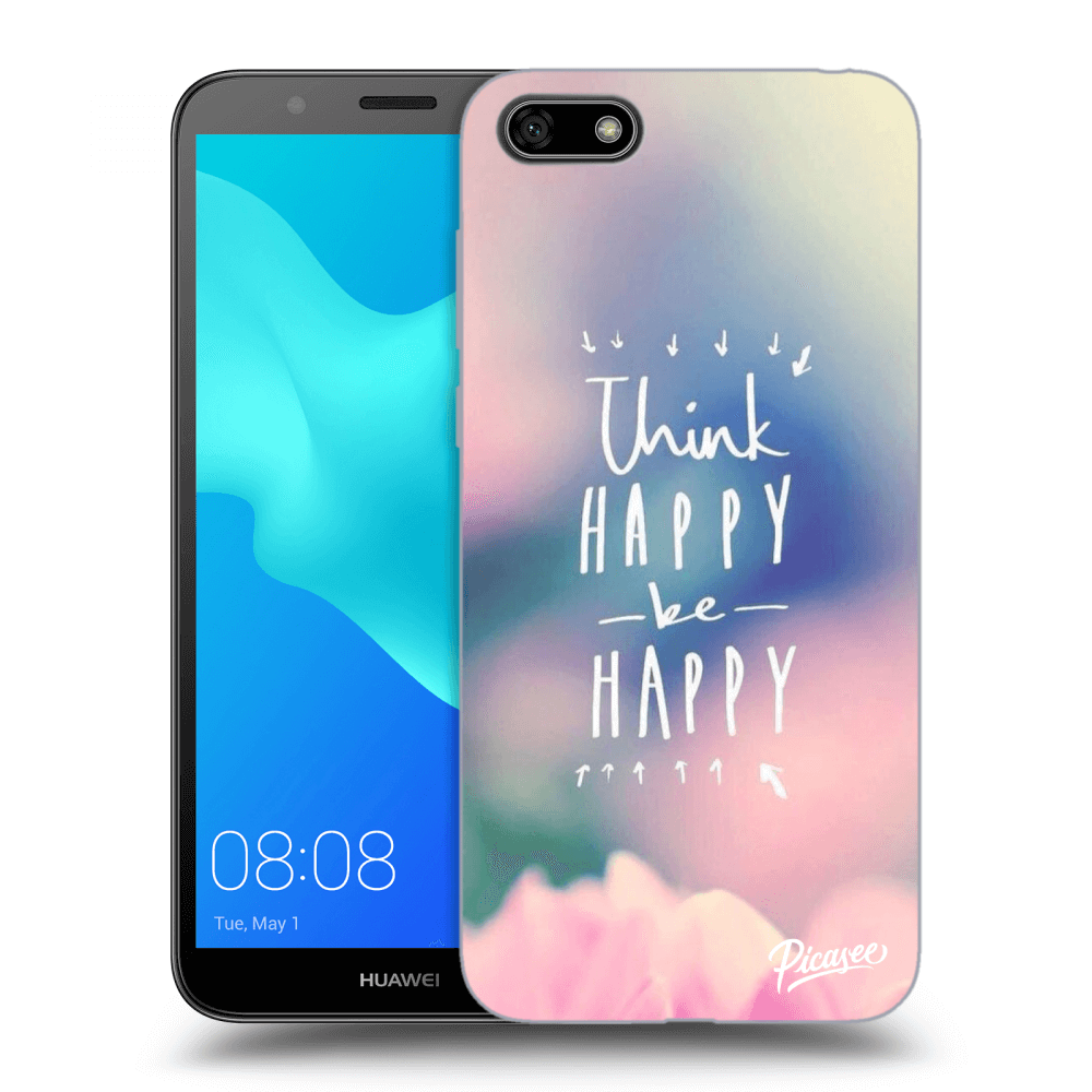 Picasee fekete szilikon tok az alábbi mobiltelefonokra Huawei Y5 2018 - Think happy be happy