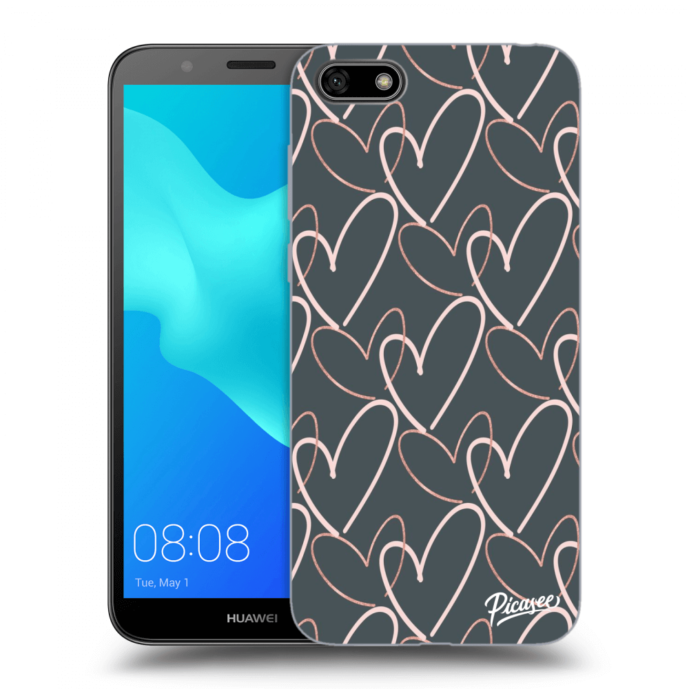 Picasee fekete szilikon tok az alábbi mobiltelefonokra Huawei Y5 2018 - Lots of love