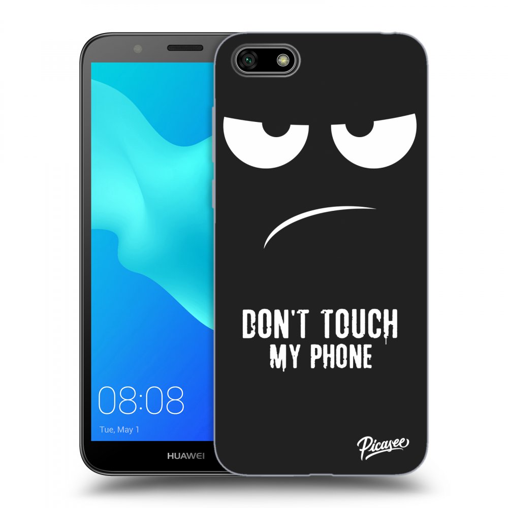 Picasee fekete szilikon tok az alábbi mobiltelefonokra Huawei Y5 2018 - Don't Touch My Phone