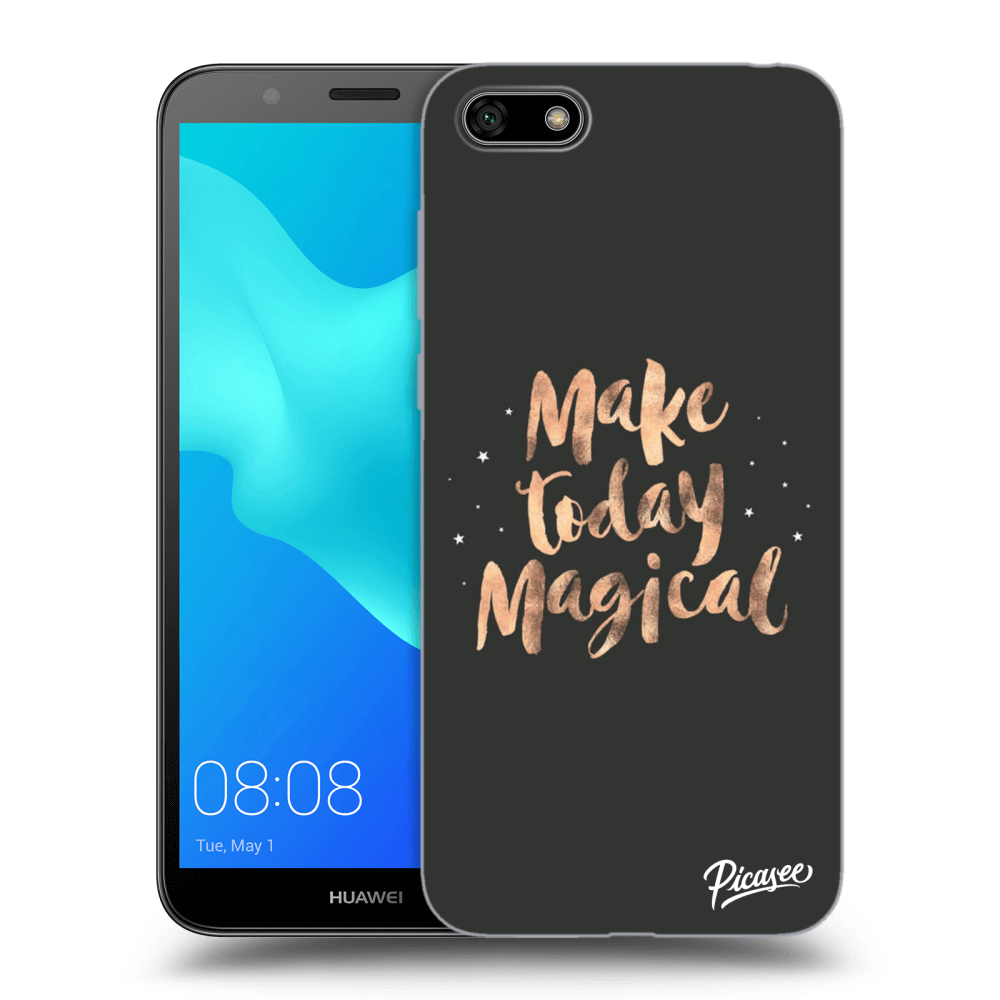Picasee fekete szilikon tok az alábbi mobiltelefonokra Huawei Y5 2018 - Make today Magical