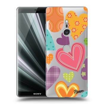 Picasee átlátszó szilikon tok az alábbi mobiltelefonokra Sony Xperia XZ3 - Colored heart