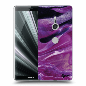 Picasee átlátszó szilikon tok az alábbi mobiltelefonokra Sony Xperia XZ3 - Purple glitter