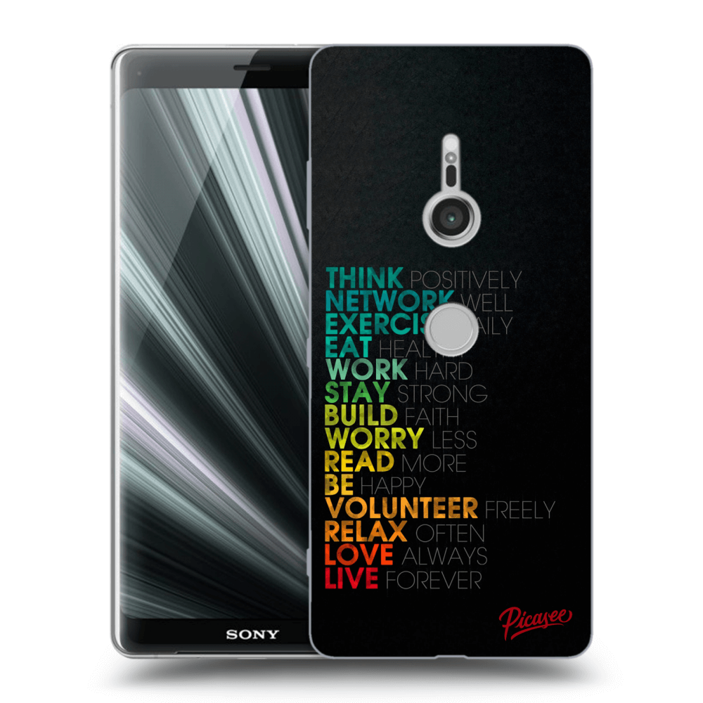 Picasee átlátszó szilikon tok az alábbi mobiltelefonokra Sony Xperia XZ3 - Motto life