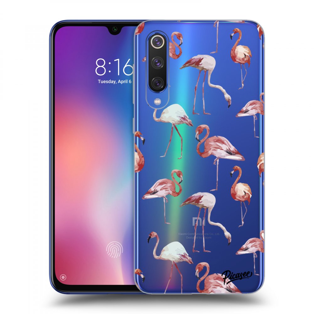 Picasee átlátszó szilikon tok az alábbi mobiltelefonokra Xiaomi Mi 9 SE - Flamingos